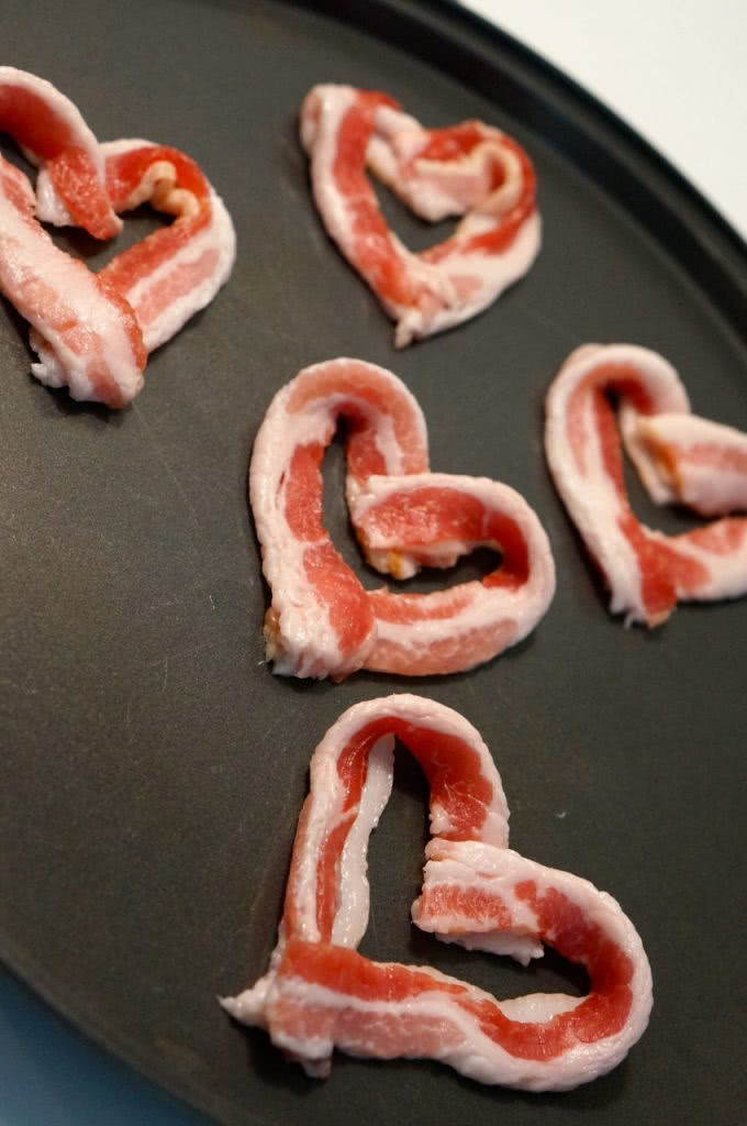 Sweet, delicious bacon-hearts!